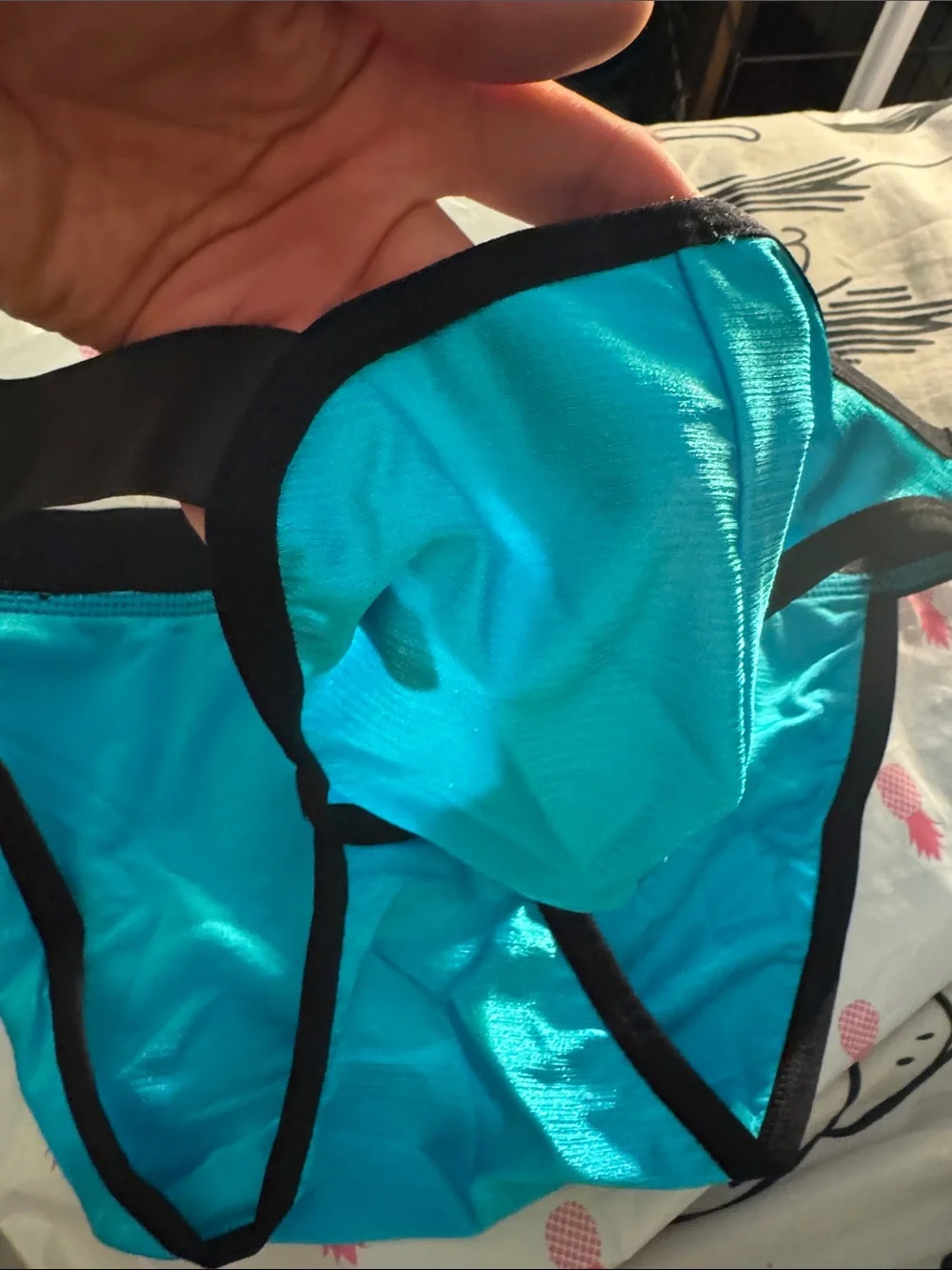 NWT MEN’s JJ Malibu Teal Bikini Brief with Black Trim size MEDIUM (30-32)